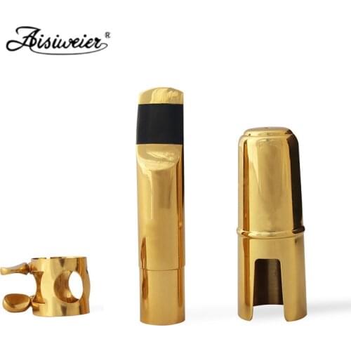 Professional Aisiweier Tenor Soprano Alto Saxophone Metal Mouthpiece Gold Lacquer Mouthpiece Sax Mouth Pieces 56789