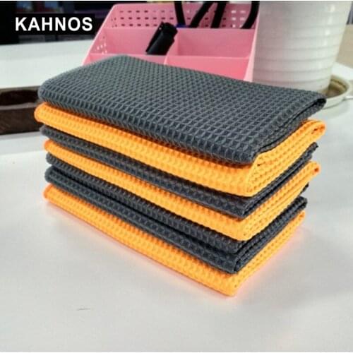 Pineapple Mesh Car Wash Towel Wiping Honeycomb Honeycomb Microfiber Waffle Car Wash Towel That Does Not Lose Hair or Color