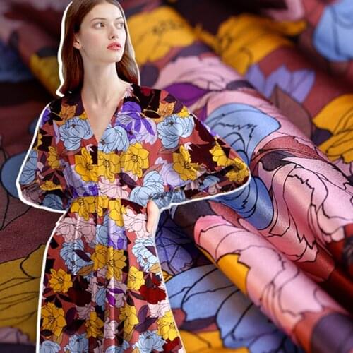 Silk Stretch Satin Fabric Spandex Mulberry Close-fitting Skin-friendly Comfortable Home Clothing Pajamas Quilt Fabrics Sewing