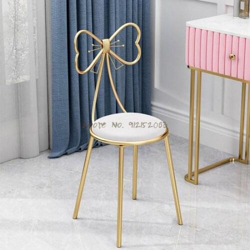Modern minimalist girl princess bedroom makeup chair dressing table stool manicure back ins Nordic net red chair