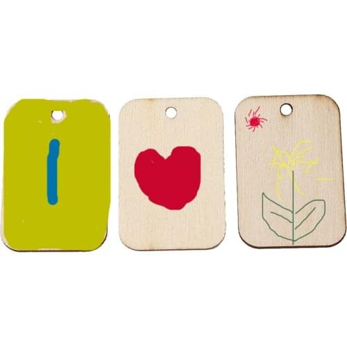 Paryt Decoration Blank Rectangle Wooden Hanging Tags For Scrapbooing Party Favor Tags With Rope DIY Crafts 25 /50 /100pcs /pack