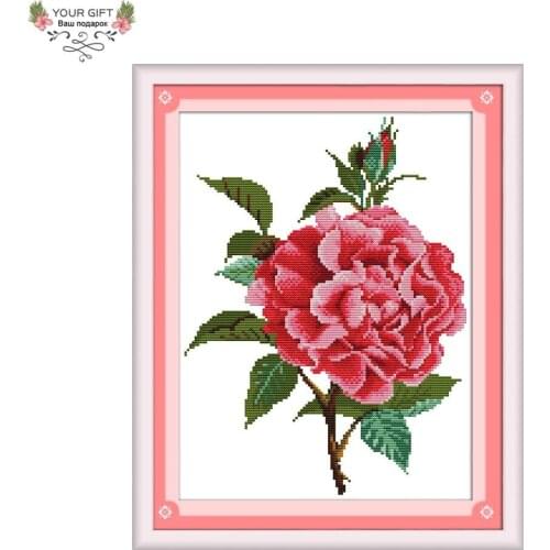 Joy Sunday H157 Free Shipping 14CT 11CT Stamped and Counted Home Decoration Peony Flowers Embroidery Cross Stitch