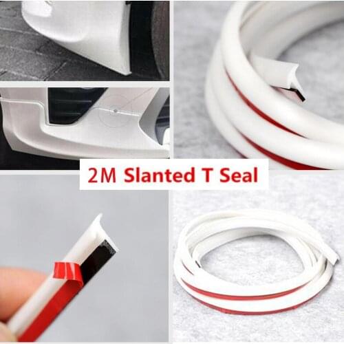 Weatherstrip Sealing Strip White 2 Meter Car Hood Rubber Sealed T-Shape