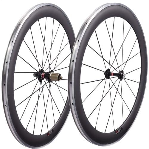 60x23mm V Shape Road Bike Carbon Wheels 700C Clincher Aluminium Brake Track Bicylce road wheelset with Novatec A271SB F372SB hub