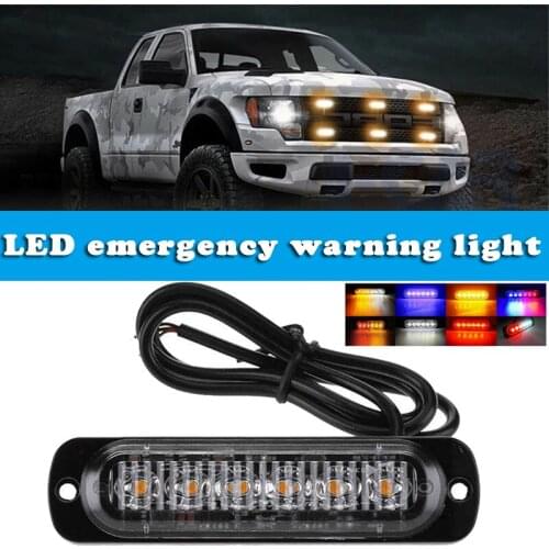 Waterproof LED Emergency Strobe Lights with 6 LED Ultra-thin Two Lightening Mode Auto Accessory Car Styling
