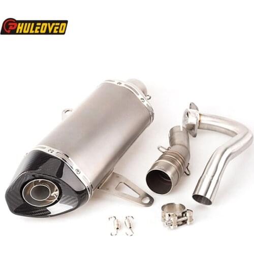 Carbon Fiber Motorcycle Exhaust Muffler Mid Link Pipe Motorbike Exhaust Muffler Escape Set for XMAX 250 XMAX 300 17-18Motorcycle