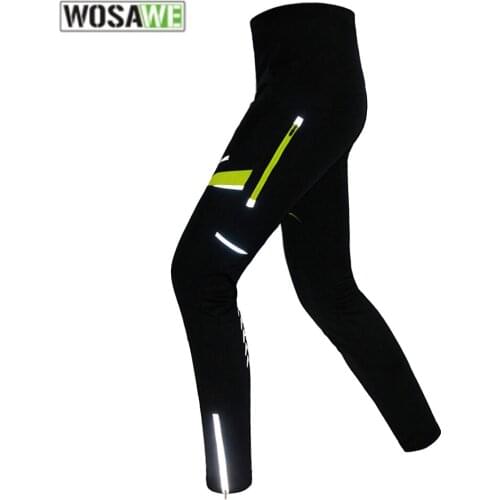 WOSAWE Outdoor Sports Trousers Winter Cycling Pants MTB Reflective Pants Windproof Bike Bicycle Downhill Men Women Clothing