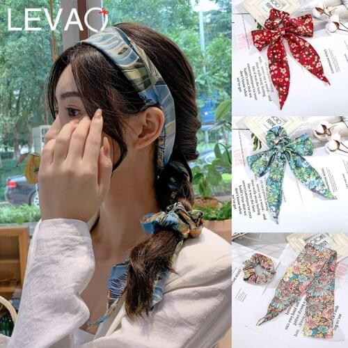 Levao Print Boho Headband Scrunchies Set For Women Fashion Turban Bandage Bandanas Hairbands Vintage Hair Accessories
