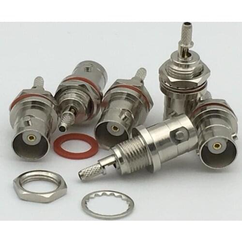 10pcs Copper BNC-KY-1.5 RF Connector 50ohm BNC Female After twist nut Fixed terminal connector lug Rf coaxial connector