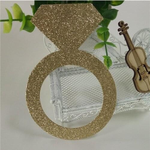 1000piece 5" tall ring die cut of gold glitter paper for paper crafting and wedding banner decoration