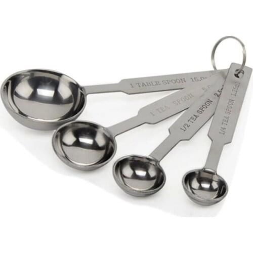 4 in1 Kitchen Stainless Steel Measuring Coffee Tea Spoons Kitchen Tools,1.25ml,2.5ml,5ml,15ml