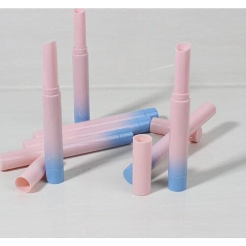 9mm Oblique Lipstick Tube Gradient Pink Blue Color Empty DIY Lip Balm Containers Makeup Refillable Bottles
