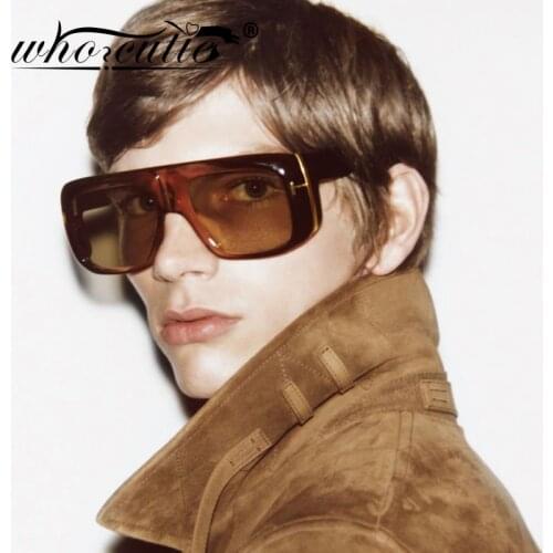 Oversized Futuristic Sunglasses Men Women 2019 Fashion Brand Design Vintage Retro Leopard Frame Flat Top Tom Sun Glasses S062