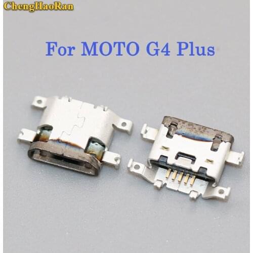 ChengHaoRan 10pcs For MOTO G4 Plus XT1641 XT1644 Brand new Micro mini USB jack socket Connector Charging Port dock plug 5 pin
