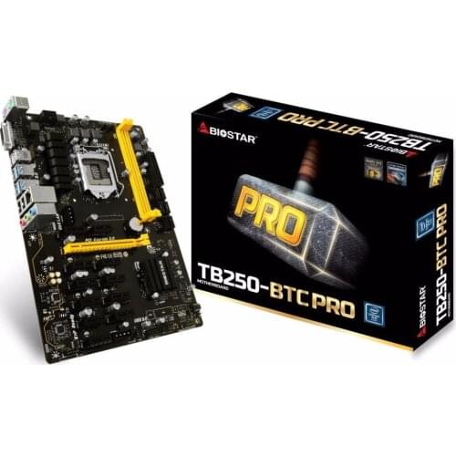 For BIOSTAR TB250-BTC PRO 12PCIE Can 12 Video Card Mining Motherboard For BTC ETH ZEC ETC XMR Mining TB250 DDR4(H81 H61 BTC PRO)