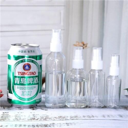 1PCS 100ml/50ml/30ml Small Empty Plastic Transparent Spray Bottles for Makeup Skin Care Refillable Portable Soap Dispenser