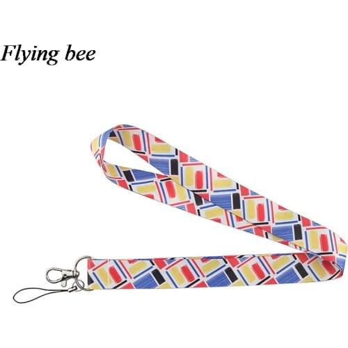 Flyingbee Colored grid Keychain Cartoon Cute Phone Lanyard Women Fashion Strap Neck Lanyards for ID Card Phone Keys X0564
