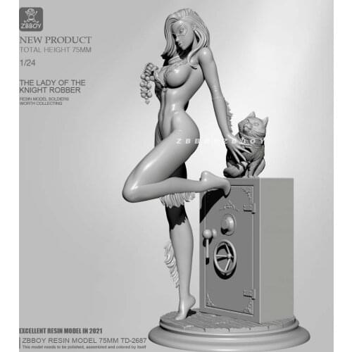 H75mm 1/24 Resin model kits figure beauty colorless and self-assembled TD-2687