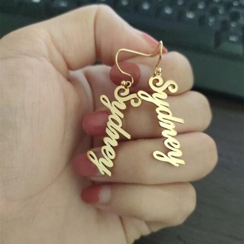 Personalised Name Dangle Earrings For Women Custom Name Earrings Boho Jewelry Stainless Steel Brincos Christmas Gift