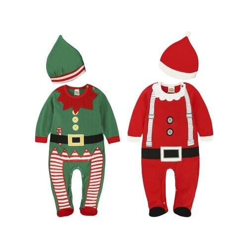 Newborn Baby Boys Rompers Christmas Infant Baby girls Clothes Jumpsuit Cute Pajama Outfits New Year Toddler Rompers Costume
