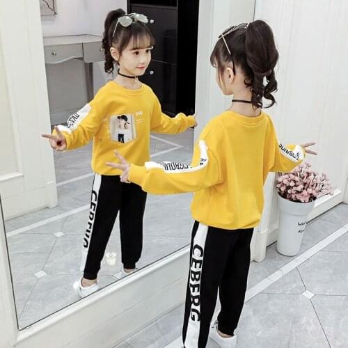 Girls Clothes Sets Fashion Children Sports Suit 8 10 12 Years Kids Clothes Girls Sweater + Trousers 2pcs set Fall Outfits