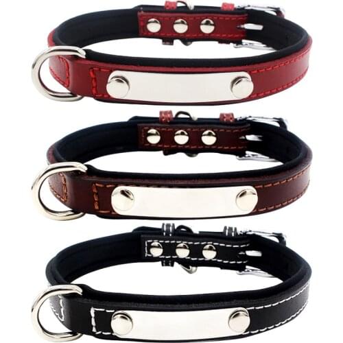 Personalized ID Collar Reflective Leather Customized Cat Collar Engrave Name Phone Number Free Engraving For Puppy Chihuahua 40