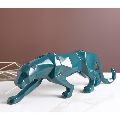 CREATIVE RESIN ABSTRACT GEOMETRIC SIMULATION ANIMAL LEOPARD CRAFTS DECORATION MODERN HOME DESKTOP DECORATION MINIATURE FIGURINES