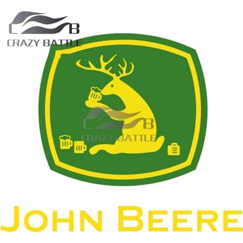 Crazy Battle 13 x 8.9cm JOHN BEERE Farm Tractor Gator Farming Decal Occlusion Scratch Car Stickers Refrigerator Decoration