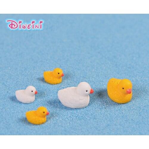 Mini Mother Son Duck Figures Cartoon Farm Animal Chicken model Miniature Figurine Girl Boy toys baby Pet toy home decoration