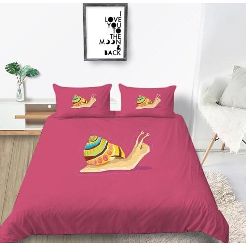 Snail Bedding Set Single Cute Fashionable Soft Kids Duvet Cover Rose Pink Queen King Twin Full Double Unique Design Bed Set