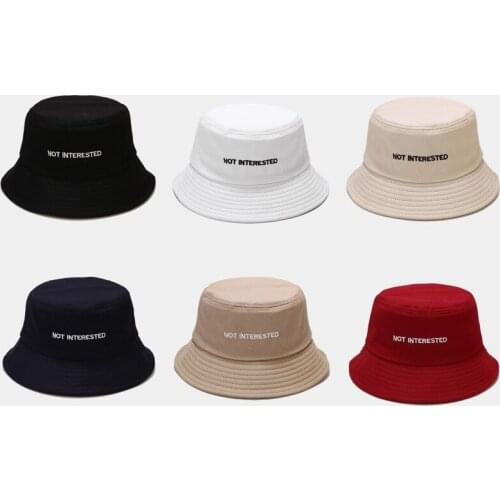New Fisherman Hat Letter Embroidery Womens Summer Bucket Hat Outdoor Sunscreen Foldable Sun Protection Hat Unisex Panama Cap