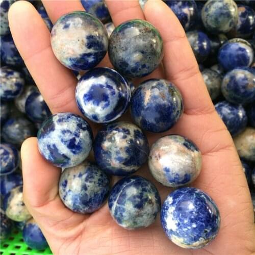 New blue lines stone rock sphere healing natural stones and minerals reiki healing diy jewelry making