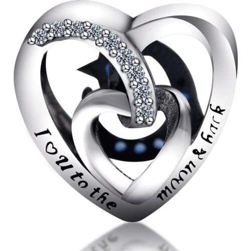 New hollow design heart-shaped pendant 925 sterling silver fall in love romantic CZ beads suitable for bracelet bracelet necklac