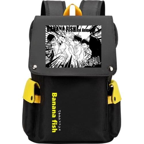 BANANA FISH Cartoon School Bags Girls Large School Bags Ash Lynx Travel Backpack USB Charging Laptop Bagpack Boys Rugzak
