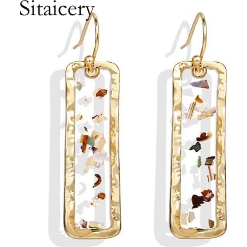 Sitaicery Fashion Statement Earrings 2020 Big Gold Earrings For Women Hanging Dangle Earrings Drop Earing Modern Female Jewelry