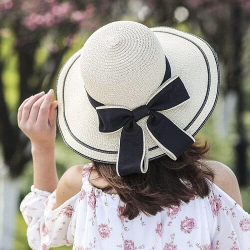 High Quality Summer Outdoor Folding Straw Hat Ladies Sun Hat Sun Hat Sun Hat Summer Beach Hat Travel Hat Adjustable Simple Hat
