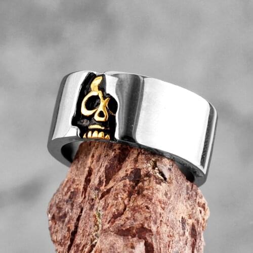 Broke Ground Revival Skull Stainless Steel Mens Rings Punk Hip Hop For Male Boyfriend Biker Jewelry Creativity Gift Wholesale