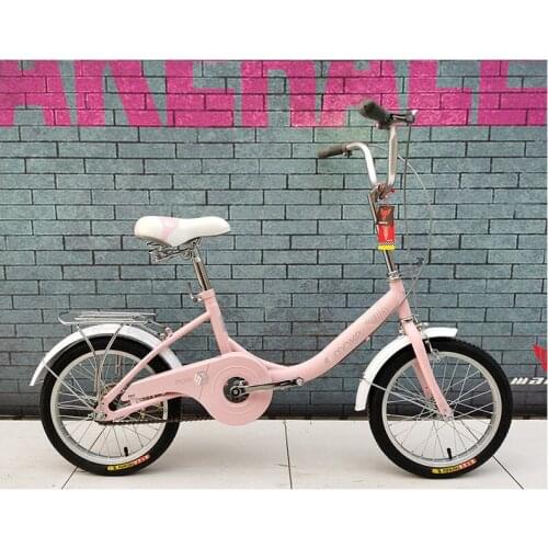 High quality pink color bicycle 16 inches single speed steel mountain bike for female