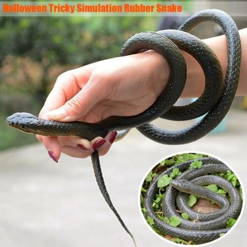 1.28M Fake Snake Lifelike Real Scary Rubber Toy Prank Party Joke Halloween Gifts Props NSV775