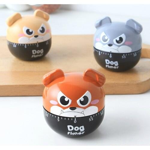 1PC Dog Shape Timer Kitchen Cooking Reminder Student Household Alarm Clock Mechanical Clockwork Creative Cartoon Dog Soup Timer