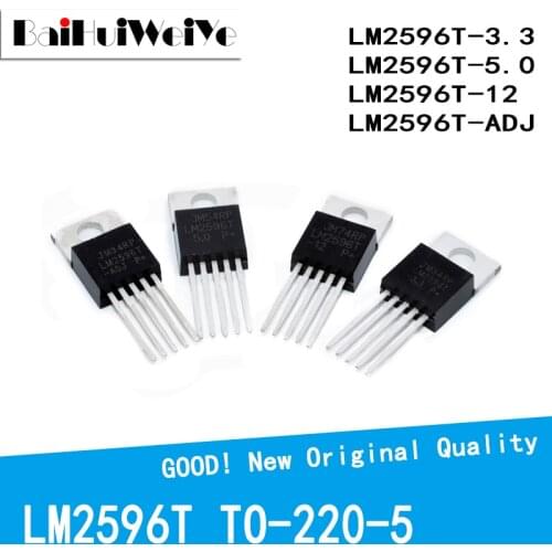 10PCS/LOT LM2596T-3.3 LM2596T-5.0 LM2596T-12 LM2596T-ADJ LM2596T LM2596 TO220-5 TO220 Three Side Switch Output Voltage Regulator