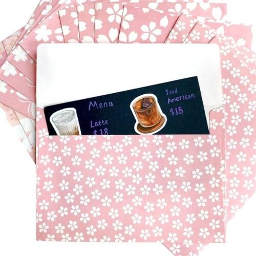 100pcs Pink Paper Envelope Wedding Invitation Envelope Gift Box Craft For Letter Sakura Butterfly Wholesale Student Letter