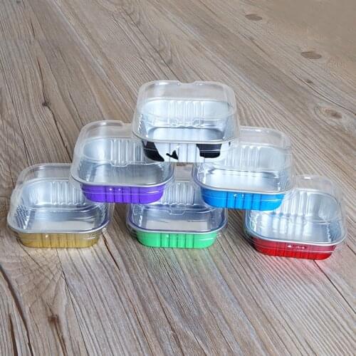 20pcs Baking mold aluminum foil cup high temperature resistant toasted caramel pudding cup 100ml 125ml cake cream cup with lid