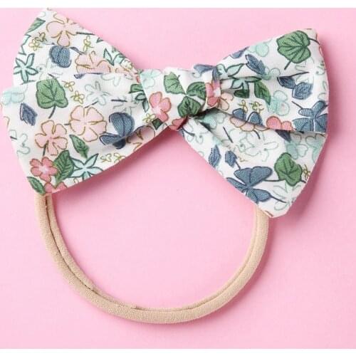 2020 Baby Accessories Infant Baby Girl Cute Bow Headband Newborn Solid Headwear Headdress Nylon Elastic Hair Band Gifts Props