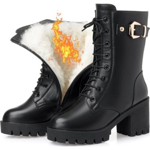 2020 Luxury FASHION Boots Women Platform Ladies Boots Chunky Winter Shoes Short Ankle Boots Thick Heel Brand Designer Pu Leather