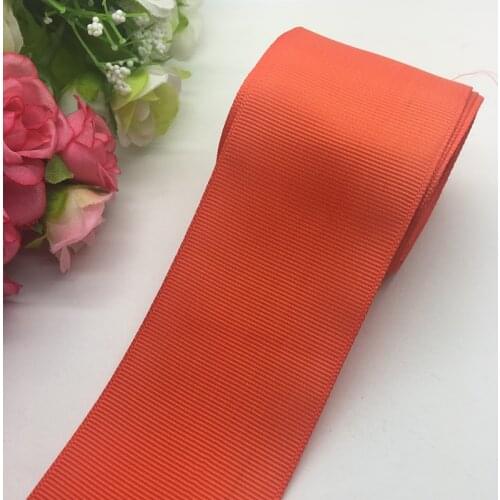 3yards/lot 2Inch 50mm Wide Orange Grosgrain Ribbon Hair Bows Wedding DIY Crafts