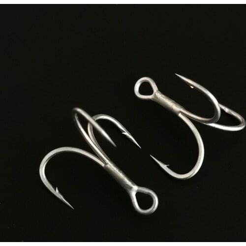 5pcs/box 6066-3X-NP Strengthen Super Strong Twins Steel Alloy Sharp Lure Treble Hook Fishing Tackle Hook Fishing Box