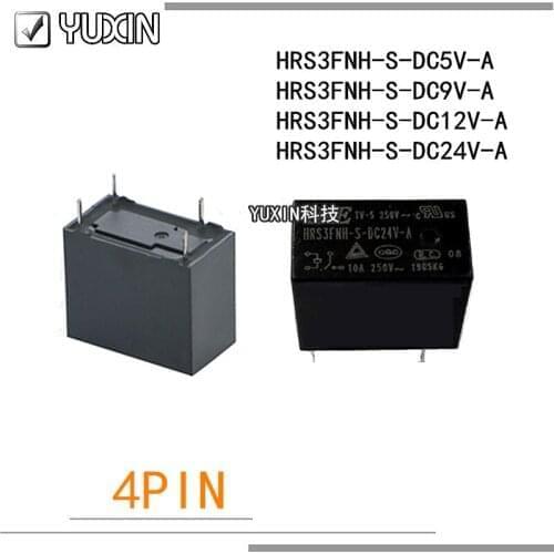 5pcs/lot New Relay HRS3FNH-S-DC5V-A HRS3FNH-S-DC9V-A HRS3FNH-S-DC12V-A HRS3FNH-S-DC24V-A HRS3FNH S DC24V A 10A 4PIN