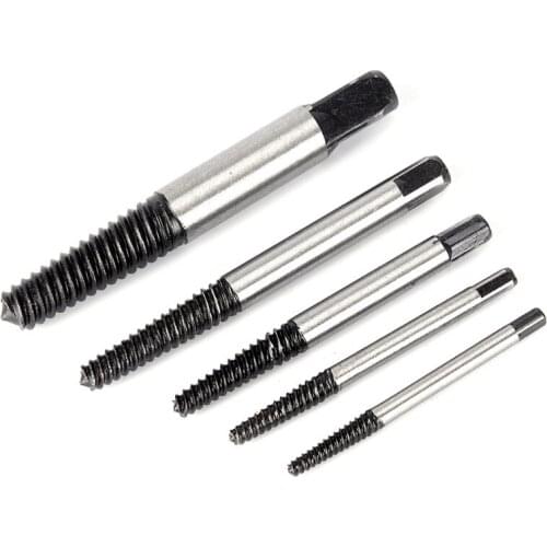 5Pcs Screw Extractor Guide Broken Damaged Bolt Remover Drill Bits Storage Box repair tools