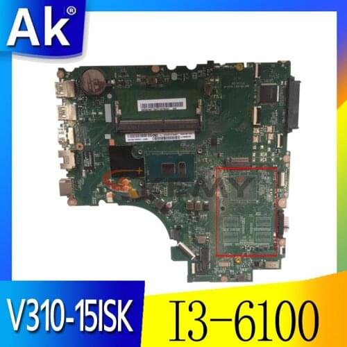 Akemy For Lenovo E52-80 V310-15ISK V310-15IKB DA0LV6MB6F0 Notebook Motherboard CPU I3 6100 DDR4 4G RAM 100% Test Wor